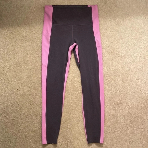 Athleta Capri leggings size small dark gray and pink athletic leggings - Picture 2 of 8